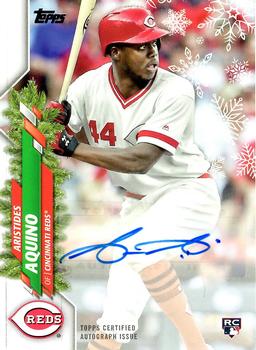 2020 Topps Holiday - Autographs #HWA-AAQ Aristides Aquino Front