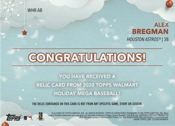 2020 Topps Holiday - Relics #WHR-AB Alex Bregman Back
