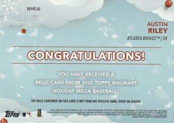2020 Topps Holiday - Relics #WHR-AI Austin Riley Back