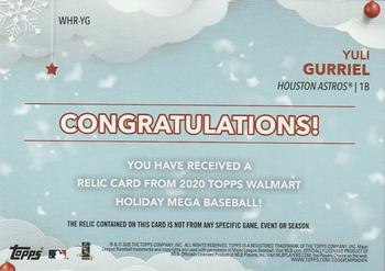 2020 Topps Holiday - Relics #WHR-YG Yuli Gurriel Back
