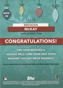 2020 Topps Holiday - Holiday Relics #WHHR-BM Brendan McKay Back