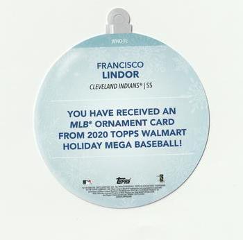 2020 Topps Holiday - Oversized Die Cut Ornaments #WHO-FL Francisco Lindor Back