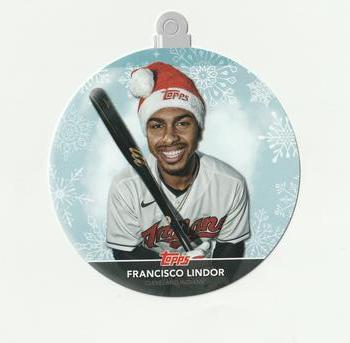 2020 Topps Holiday - Oversized Die Cut Ornaments #WHO-FL Francisco Lindor Front