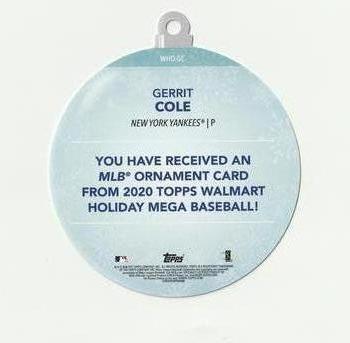 2020 Topps Holiday - Oversized Die Cut Ornaments #WHO-GC Gerrit Cole Back