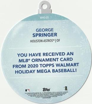 2020 Topps Holiday - Oversized Die Cut Ornaments #WHO-GS George Springer Back