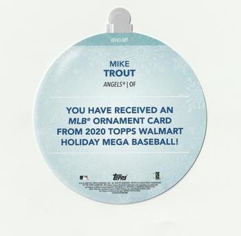 2020 Topps Holiday - Oversized Die Cut Ornaments #WHO-MT Mike Trout Back