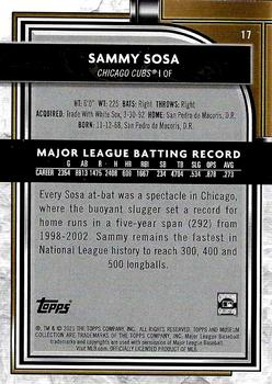 2021 Topps Museum Collection #17 Sammy Sosa Back