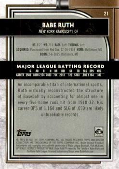 2021 Topps Museum Collection #21 Babe Ruth Back