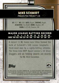 2021 Topps Museum Collection #28 Mike Schmidt Back