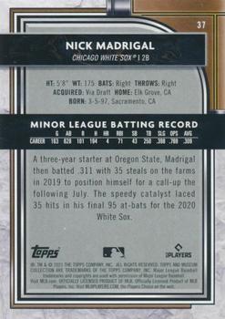 2021 Topps Museum Collection #37 Nick Madrigal Back