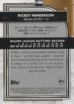 2021 Topps Museum Collection #43 Rickey Henderson Back