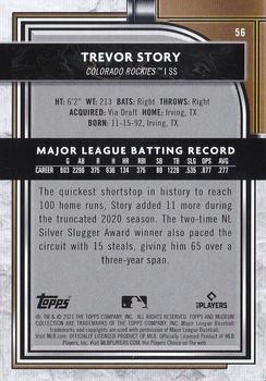 2021 Topps Museum Collection #56 Trevor Story Back