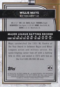 2021 Topps Museum Collection #73 Willie Mays Back
