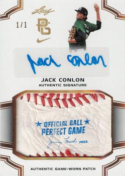 2016 Leaf Perfect Game National Showcase - Patch Autographs Game-Used Baseball Gold Holofoil #PA-JC1 Jack Conlon Front