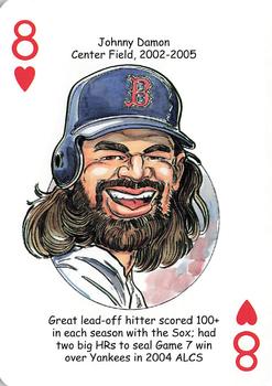 2009 Hero Decks Boston Red Sox Baseball Heroes Playing Cards #8♥ Johnny Damon Front