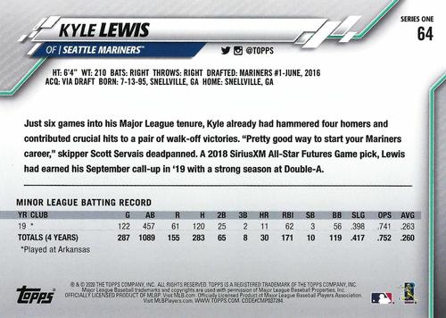 2020 Topps 5x7 #64 Kyle Lewis Back
