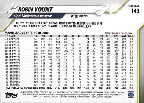 2020 Topps 5x7 #149 Robin Yount Back