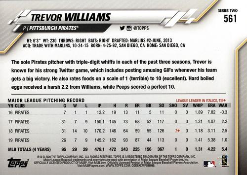 2020 Topps 5x7 - Gold 5x7 #561 Trevor Williams Back
