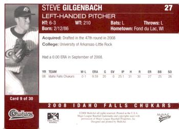2008 MultiAd Idaho Falls Chukars #9 Steve Gilgenbach Back