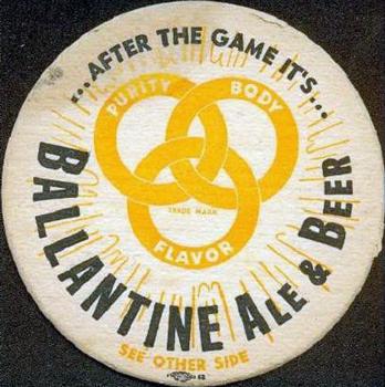 1941 Ballantine Beer Coasters #NNO John Wyatt / Mickey Owen Back