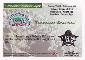 2011 Grandstand Southern League All-Stars North Division #NNO Steven Clevenger Back