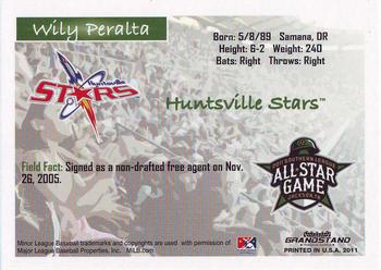 2011 Grandstand Southern League All-Stars North Division #NNO Wily Peralta Back
