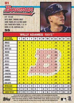 2020 Bowman Heritage #81 Willy Adames Back