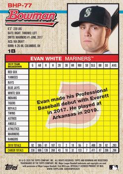 2020 Bowman Heritage - Prospects #BHP-77 Evan White Back