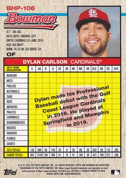 2020 Bowman Heritage - Prospects #BHP-106 Dylan Carlson Back