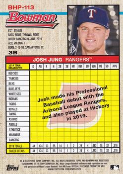 2020 Bowman Heritage - Prospects #BHP-113 Josh Jung Back
