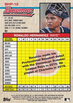 2020 Bowman Heritage - Prospects Black & White #BHP-12 Ronaldo Hernandez Back