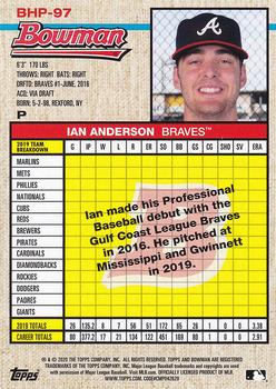 2020 Bowman Heritage - Prospects Black & White #BHP-97 Ian Anderson Back