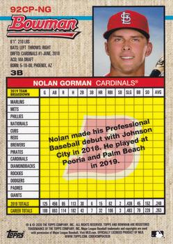2020 Bowman Heritage - Chrome Prospects #92CP-NG Nolan Gorman Back