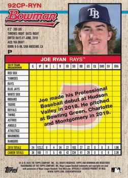 2020 Bowman Heritage - Chrome Prospects #92CP-RYN Joe Ryan Back
