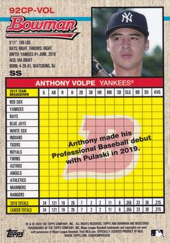 2020 Bowman Heritage - Chrome Prospects #92CP-VOL Anthony Volpe Back
