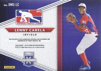 2020 Panini Elite Extra Edition - DPL Material Signatures Red #DMS-LC Lenny Carela Back
