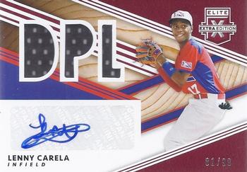 2020 Panini Elite Extra Edition - DPL Material Signatures Red #DMS-LC Lenny Carela Front