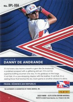 2020 Panini Elite Extra Edition - DPL Signatures #DPL-DDA Danny De Andrande Back