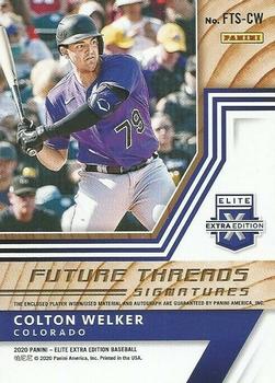 2020 Panini Elite Extra Edition - Future Threads Signatures Black #FTS-CW Colton Welker Back