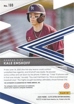 2020 Panini Elite Extra Edition - New Decade Die Cut Signatures #169 Kale Emshoff Back