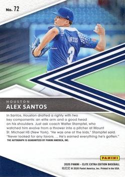 2020 Panini Elite Extra Edition - Opti-Chrome Signatures #72 Alex Santos Back