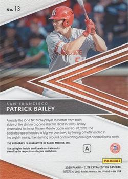 2020 Panini Elite Extra Edition - Prime Numbers A Signatures #13 Patrick Bailey Back