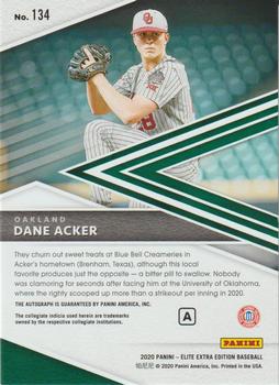 2020 Panini Elite Extra Edition - Prime Numbers A Signatures #134 Dane Acker Back
