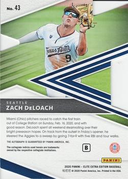 2020 Panini Elite Extra Edition - Prime Numbers B Die Cut Signatures #43 Zach DeLoach Back