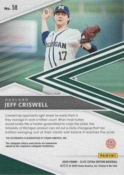 2020 Panini Elite Extra Edition - Signatures #58 Jeff Criswell Back