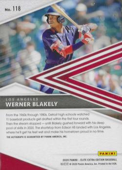 2020 Panini Elite Extra Edition - Signatures #118 Werner Blakely Back