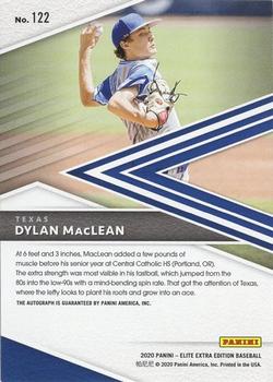 2020 Panini Elite Extra Edition - Signatures #122 Dylan MacLean Back