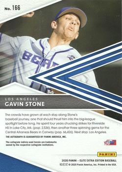 2020 Panini Elite Extra Edition - Signatures #166 Gavin Stone Back