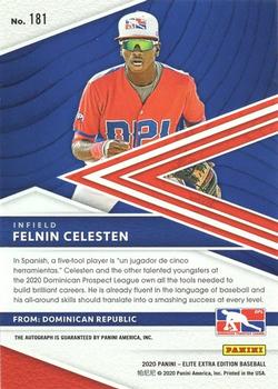 2020 Panini Elite Extra Edition - Signatures #181 Felnin Celesten Back
