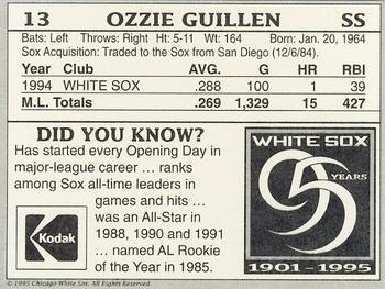 1995 Kodak Chicago White Sox #NNO Ozzie Guillen Back